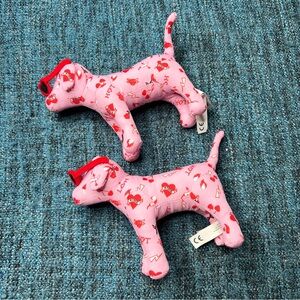 Victoria's Secret PINK Valentines Day Dog Plush Mini Limited Edition Set of Two